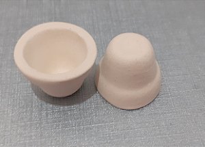 Mini vaso redondo de cerâmica branca 2x2