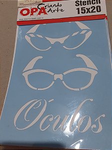 1382- Stencil Opa 15x20 Óculos