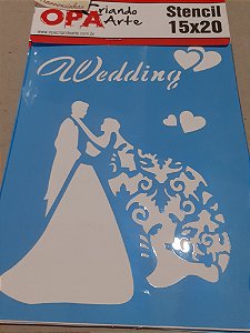 2344- Stencil Opa 15x20 Casamento Wedding