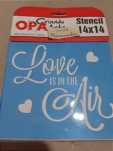2338 Stencil Opa 14x14 Frase Love is in the air