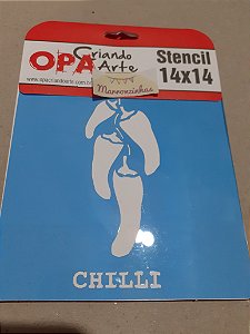 2009 Stencil Opa 14x14 Tempero Chilli