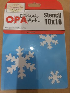 316- Stencil Opa 10x10 Flocos de neve