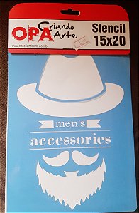 2343- Stencil Opa 15x20 acessórios masculinos