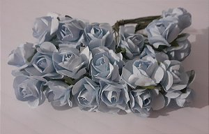 Flor de papel 1,5cm - 24 peças - azul