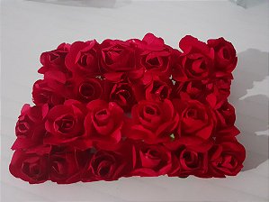 Flor de papel 1,5cm - 24 peças - vermelho