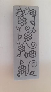 Carimbo com base de borracha - Barra flores - Carimbos Artes - 10x3cm