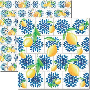 SC-536-Lemon 2 - Papel para Scrapbook Dupla Face