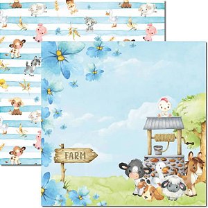 SC-681- Farm House baby 5 - Papel para Scrapbook Dupla Face