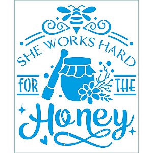 STM-733 - Stencil Médio - Coleção Doces Momentos - She Works Hard