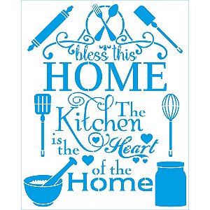 STR-226 - Stencil Retangular - Kit Cozinha - Bless This Home
