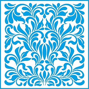 STXX-070 - Stencil 20x20cm - Ornamento Barroco Adamascado