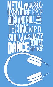 ST-387 - Stencil - Estilos Musicais e Fone