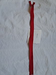Ziper -  Fecho Nylon tipo invisível 40cm vermelho