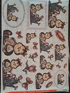 LD-0537 - PAPEL PARA DECOUPAGE - Joaninha