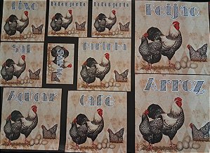 LD-0864 - PAPEL PARA DECOUPAGE - Galinha fundo escuro