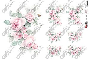 OPAPEL 30X45 – Flor Rosa Vintage – 2564