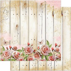 SD-0093 - SCRAP DUPLA FACE - FLORES ROSAS