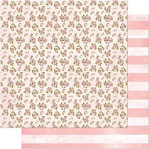 SD-0381 - SCRAP DUPLA FACE - FLORES/ LISTRAS