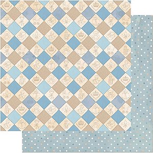 SD-0497 - SCRAP DUPLA FACE - LOSANGOS MASC. INFANTIL