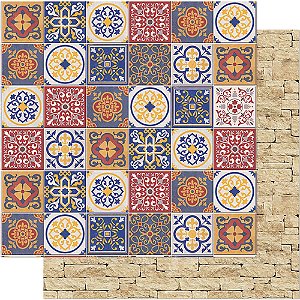 SD-0524 - SCRAP DUPLA FACE - AZULEJOS COLORIDOS