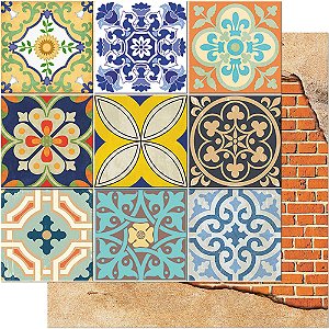 SD-0564 - SCRAP DUPLA FACE - AZULEJOS/TIJOLOS