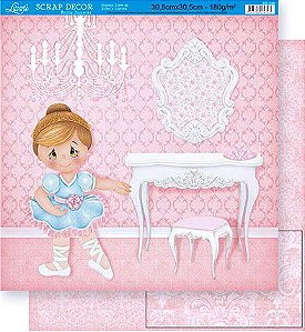 SD-0344 - SCRAP DUPLA FACE - Menina Bailarina