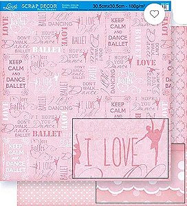 SD-0345 - SCRAP DUPLA FACE - Estampa Bailarina