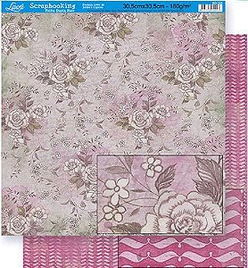 SD-0320 - SCRAP DUPLA FACE -  Rosas e Abstrato Rosa