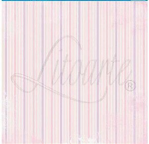 SD-0054 - SCRAP DUPLA FACE -Listras e Flores Rosa