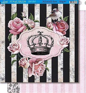 SD-385- SCRAP DUPLA FACE - COROA E ROSAS