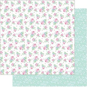 SD-0734 - SCRAP DUPLA FACE - MINI FLORES COR-DE-ROSA
