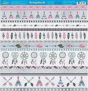 SD-0895 - SCRAP DUPLA FACE - TRIBAL ROSA