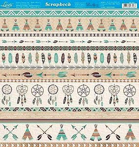 SD-0901 - SCRAP DUPLA FACE - TRIBAL VERDE