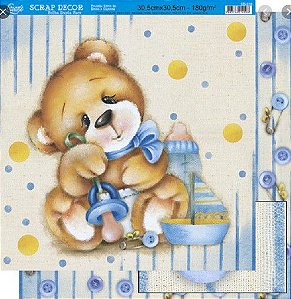 SD-0516 - SCRAP DUPLA FACE - URSINHO AZUL