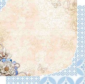 SD-0469 - SCRAP DUPLA FACE - FLORES FUNDO BEGE