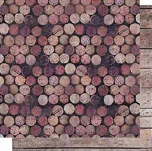 SD-0618 - SCRAP DUPLA FACE - ROLHAS VINHO/MADEIRA