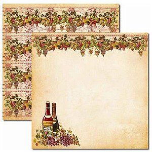 SC-286 Vinho 2 - Papel para Scrapbook Dupla Face