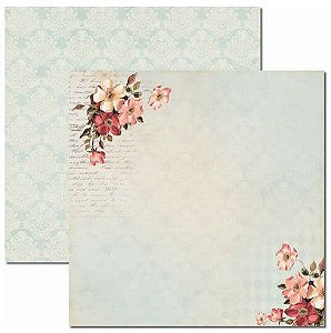 SC-192 Turquesa 2 - Papel para Scrapbook Dupla Face