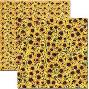 SC-369 Girassol 2 - Papel para Scrapbook Dupla Face