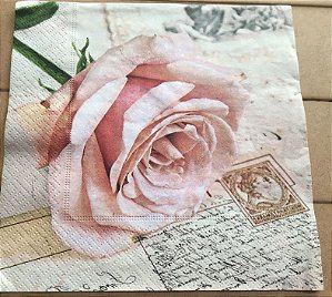 Guardanapo Vintage - Rosas e carta