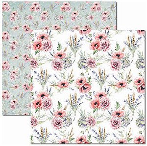 SC-452-Bouquet 5 - Papel para Scrapbook Dupla Face