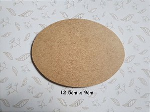 Aplique em MDF - Placa Oval  12,5x9 cm