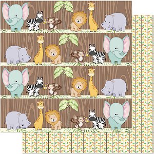 SD-0275 - PAPEL PARA SCRAPBOOK DUPLA FACE - SAFARI MASCULINO