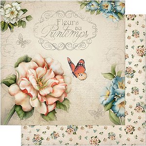 SD-0425 - PAPEL PARA SCRAPBOOK DUPLA FACE - FLORES / PADRÃO FLORES