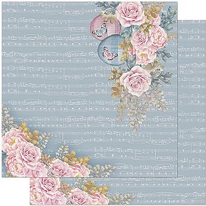 SD-0904 - SCRAP DUPLA FACE - ROSAS,BORBOLETAS