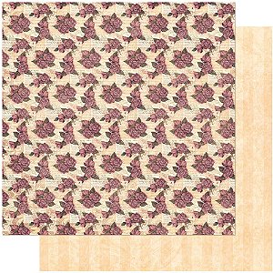 SD-0984 - SCRAP DUPLA FACE - PADRÃO ROSAS E CARTAS