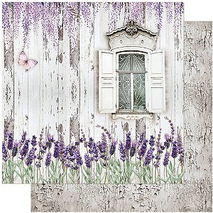 SD-1115 - SCRAP DUPLA FACE - LAVANDA, JANELA, BORBOLETA, MADEIRA...