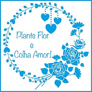 STXX-160 - STENCIL - GUIRLANDA DE ROSAS E CORAÇÕES