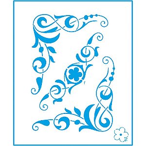 STM-648 - STENCIL - ARABESCO E CANTONEIRA
