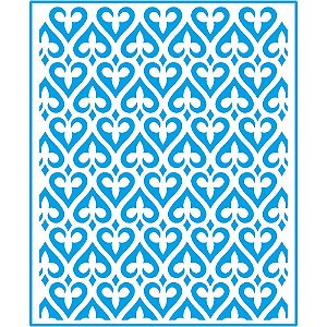 STM-645 - STENCIL - ESTAMPA DE CORAÇÕES ARABESCADOS